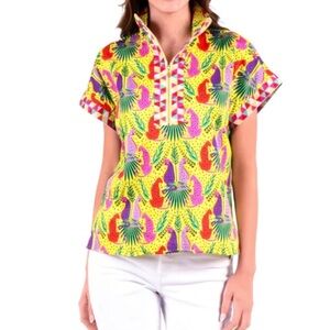 NWT Emily McCarthy Poppy Pullover Yellow Zip Top